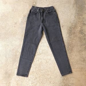 Women's Vintage 80's Chic USA Black Gray Fade High Rise Mom Denim Jeans Sz 5